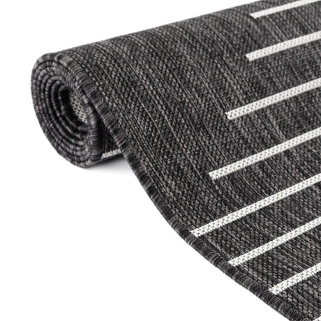 Charcoal Gray 7' 10 x 11' Outdoor Modern Rectangle Area Rug Weather Resistant for Patio, Deck, Terrace, Balcony, Porch 100% Polypropylene Modern Outside Carpet for Sale at Rug Engine