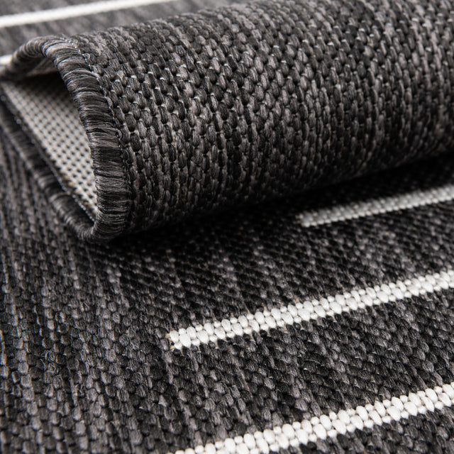 Charcoal Gray 6' 1 x 6' 1 Outdoor Modern Square Area Rug Weather Resistant for Patio, Deck, Terrace, Balcony, Porch 100% Polypropylene Modern Outside Carpet for Sale at Rug Engine
