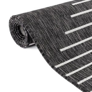 Charcoal Gray 6' 1 x 6' 1 Outdoor Modern Square Area Rug Weather Resistant for Patio, Deck, Terrace, Balcony, Porch 100% Polypropylene Modern Outside Carpet for Sale at Rug Engine