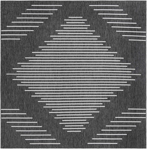 Charcoal Gray 11' x 11' Outdoor Modern Square Rug