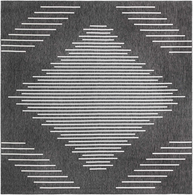 Charcoal Gray 13' 1 x 13' 1 Outdoor Modern Square Area Rug Weather Resistant for Patio, Deck, Terrace, Balcony, Porch 100% Polypropylene Modern Outside Carpet for Sale at Rug Engine