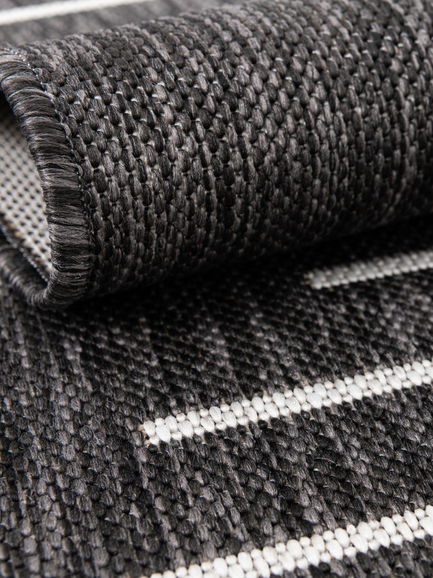 Charcoal Gray 6' 1 x 6' 1 Outdoor Modern Round Area Rug Weather Resistant for Patio, Deck, Terrace, Balcony, Porch 100% Polypropylene Modern Outside Carpet for Sale at Rug Engine
