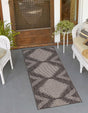 Charcoal Gray 2' x 6' 1 Outdoor Modern Runner Area Rug Weather Resistant for Patio, Deck, Terrace, Balcony, Porch 100% Polypropylene Modern Outside Carpet for Sale at Rug Engine