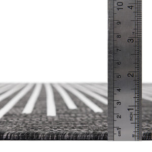 Charcoal Gray 2' x 6' 1 Outdoor Modern Runner Area Rug Weather Resistant for Patio, Deck, Terrace, Balcony, Porch 100% Polypropylene Modern Outside Carpet for Sale at Rug Engine