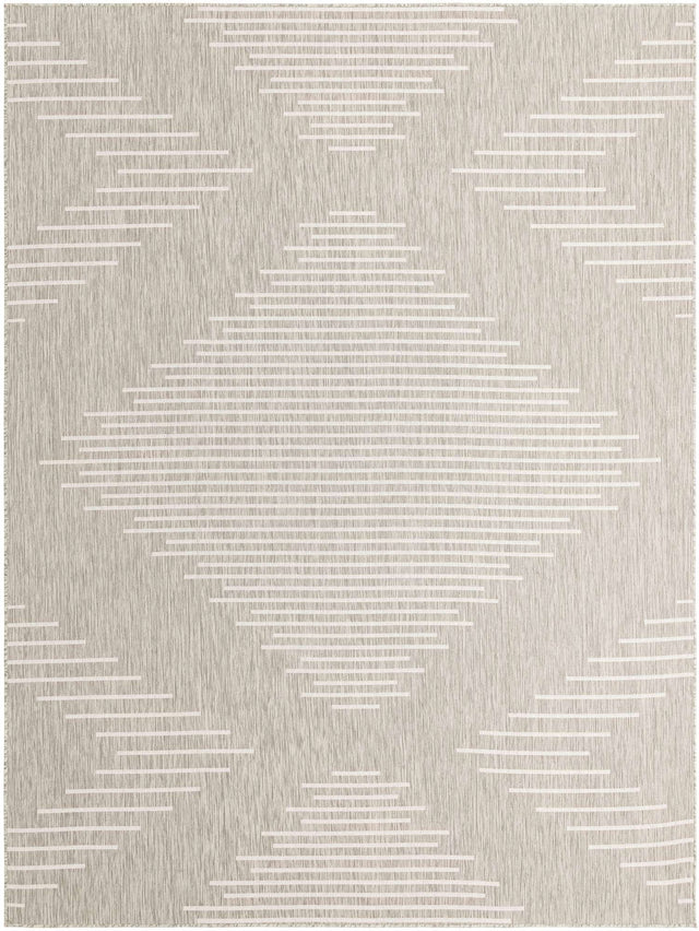 Gray 9' x 12' Outdoor Modern Rectangle Area Rug Weather Resistant for Patio, Deck, Terrace, Balcony, Porch 100% Polypropylene Modern Outside Carpet for Sale at Rug Engine