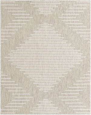 Gray 7' 10 x 10' Outdoor Modern Rectangle Area Rug Weather Resistant for Patio, Deck, Terrace, Balcony, Porch 100% Polypropylene Modern Outside Carpet for Sale at Rug Engine