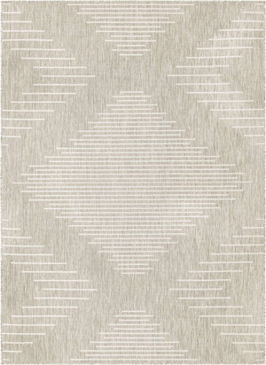 Gray 7' 1 x 10' Outdoor Modern Rectangle Area Rug Weather Resistant for Patio, Deck, Terrace, Balcony, Porch 100% Polypropylene Modern Outside Carpet for Sale at Rug Engine
