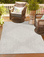 Gray 6' 1 x 9' Outdoor Modern Rectangle Area Rug Weather Resistant for Patio, Deck, Terrace, Balcony, Porch 100% Polypropylene Modern Outside Carpet for Sale at Rug Engine