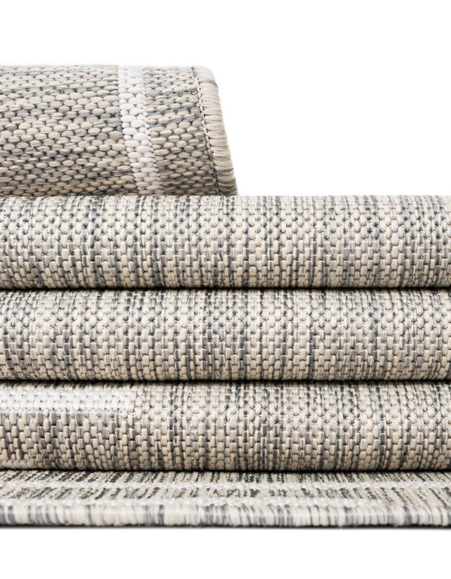 Gray 7' 10 x 11' Outdoor Modern Rectangle Area Rug Weather Resistant for Patio, Deck, Terrace, Balcony, Porch 100% Polypropylene Modern Outside Carpet for Sale at Rug Engine