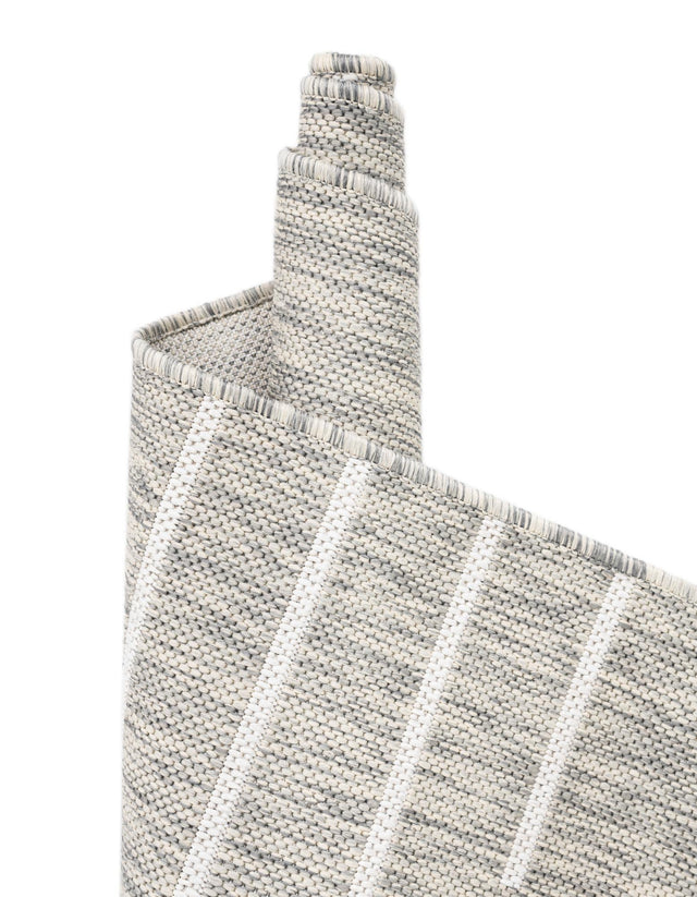 Gray 12' x 12' Outdoor Modern Square Area Rug Weather Resistant for Patio, Deck, Terrace, Balcony, Porch