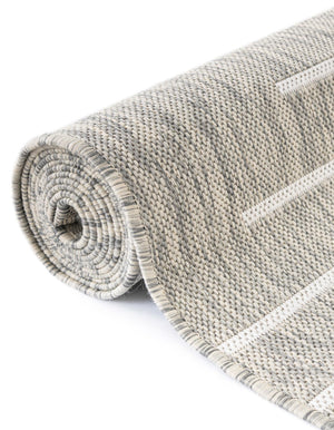 Gray 12' x 12' Outdoor Modern Square Area Rug Weather Resistant for Patio, Deck, Terrace, Balcony, Porch