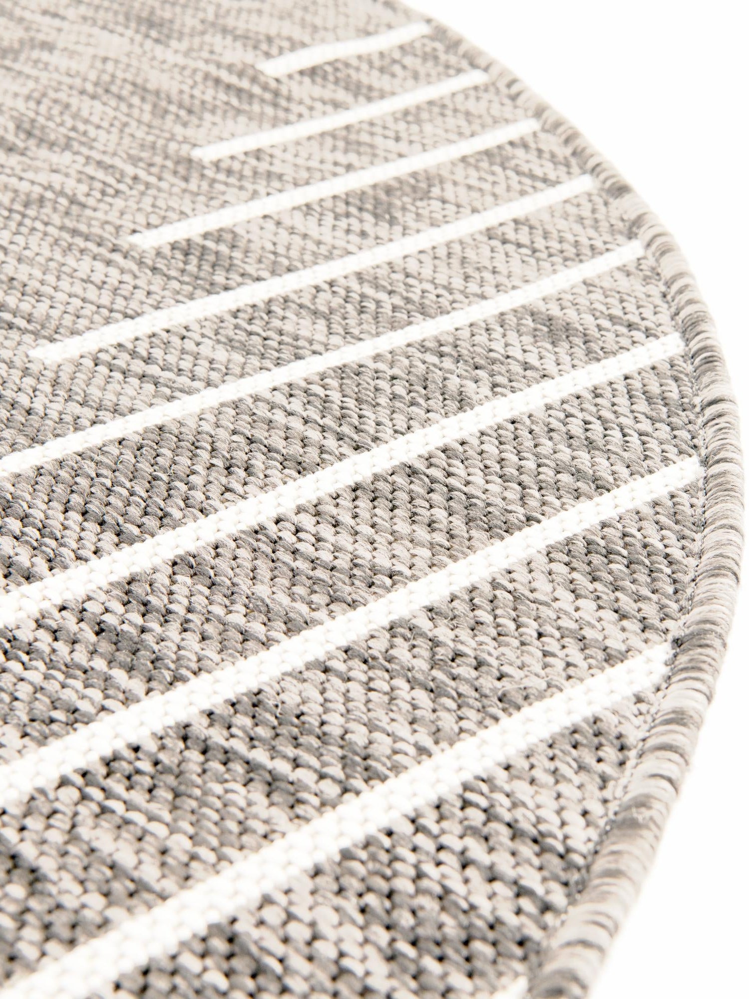 Gray 7' 10 x 7' 10 Outdoor Modern Round Area Rug Weather Resistant for Patio, Deck, Terrace, Balcony, Porch 100% Polypropylene Modern Outside Carpet for Sale at Rug Engine