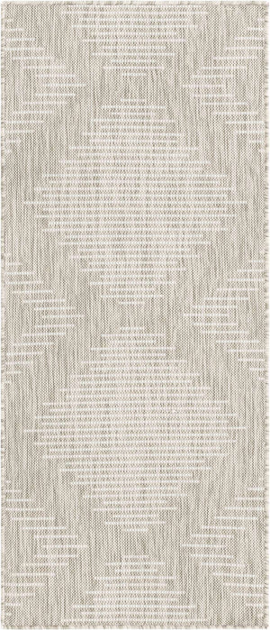 Gray 2' x 5' 3 Outdoor Modern Runner Area Rug Weather Resistant for Patio, Deck, Terrace, Balcony, Porch 100% Polypropylene Modern Outside Carpet for Sale at Rug Engine