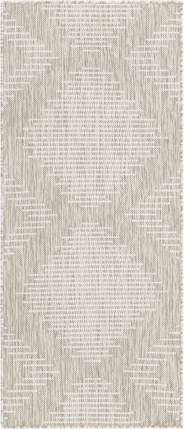 Gray 2' x 5' 3 Outdoor Modern Runner Area Rug Weather Resistant for Patio, Deck, Terrace, Balcony, Porch 100% Polypropylene Modern Outside Carpet for Sale at Rug Engine