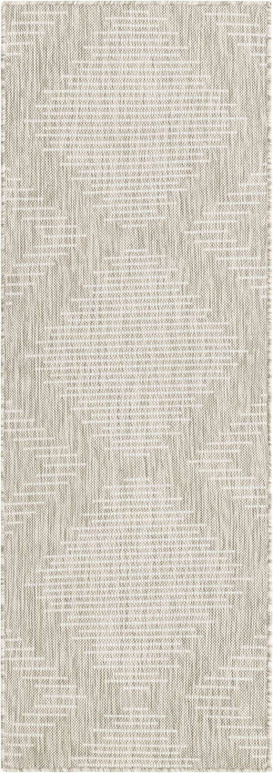 Gray 2' x 6' 1 Outdoor Modern Runner Rug