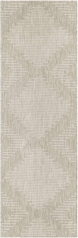 Gray 2' x 8' Outdoor Modern Runner Area Rug Weather Resistant for Patio, Deck, Terrace, Balcony, Porch 100% Polypropylene Modern Outside Carpet for Sale at Rug Engine