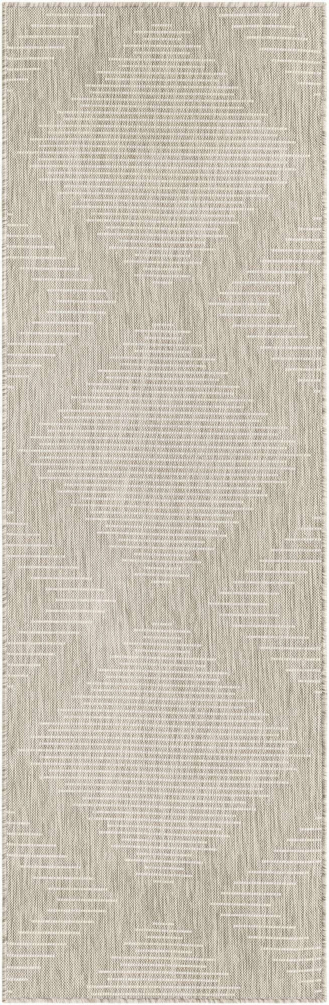 Gray 2' x 8' Outdoor Modern Runner Area Rug Weather Resistant for Patio, Deck, Terrace, Balcony, Porch 100% Polypropylene Modern Outside Carpet for Sale at Rug Engine