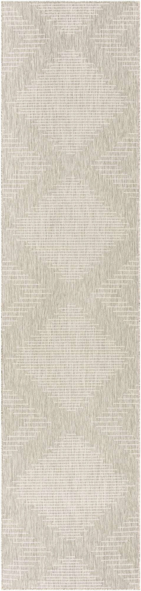 Gray 3' 3 x 14' 1 Outdoor Modern Runner Area Rug Weather Resistant for Patio, Deck, Terrace, Balcony, Porch 100% Polypropylene Modern Outside Carpet for Sale at Rug Engine