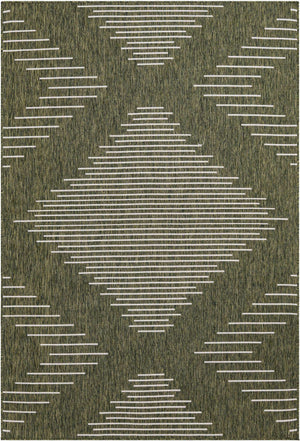 Green 6' 1 x 9' Outdoor Modern Rectangle Area Rug Weather Resistant for Patio, Deck, Terrace, Balcony, Porch 100% Polypropylene Modern Outside Carpet for Sale at Rug Engine