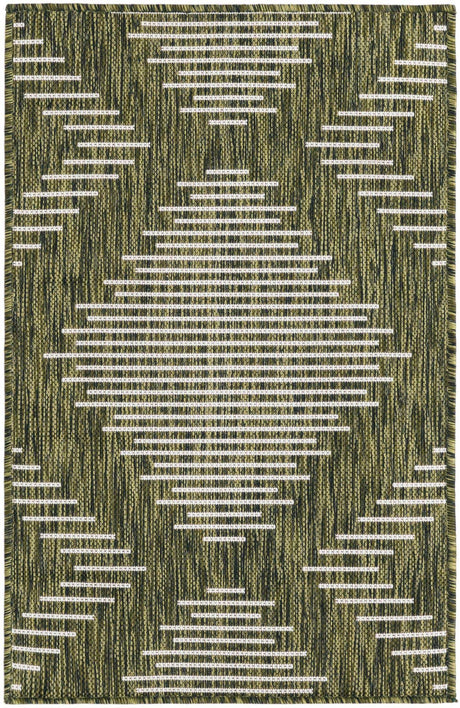 Green 2' x 3' 1 Outdoor Modern Rectangle Rug