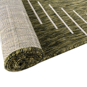 Green 13' 1 x 13' 1 Outdoor Modern Square Area Rug Weather Resistant for Patio, Deck, Terrace, Balcony, Porch 100% Polypropylene Modern Outside Carpet for Sale at Rug Engine