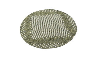 Green 3' 1 x 3' 1 Outdoor Modern Round Area Rug Weather Resistant for Patio, Deck, Terrace, Balcony, Porch 100% Polypropylene Modern Outside Carpet for Sale at Rug Engine