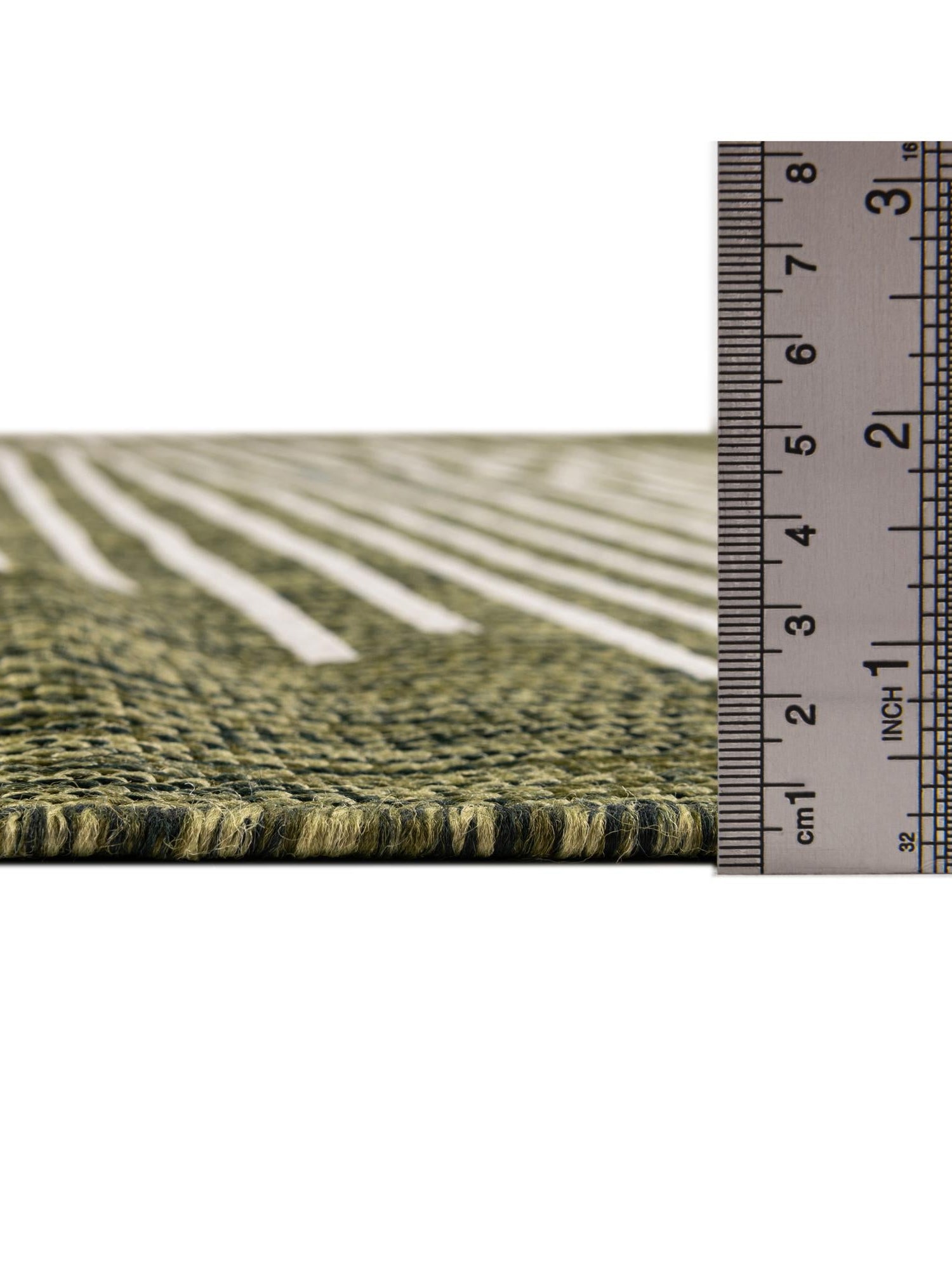 Green 7' 10 x 7' 10 Outdoor Modern Round Area Rug Weather Resistant for Patio, Deck, Terrace, Balcony, Porch 100% Polypropylene Modern Outside Carpet for Sale at Rug Engine