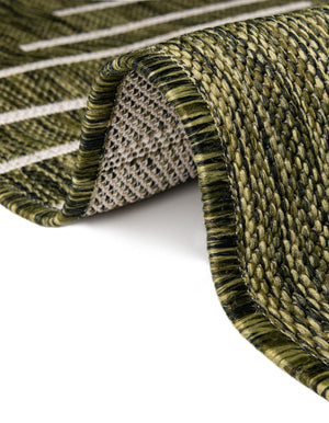 Green 13' 1 x 13' 1 Outdoor Modern Round Area Rug Weather Resistant for Patio, Deck, Terrace, Balcony, Porch 100% Polypropylene Modern Outside Carpet for Sale at Rug Engine
