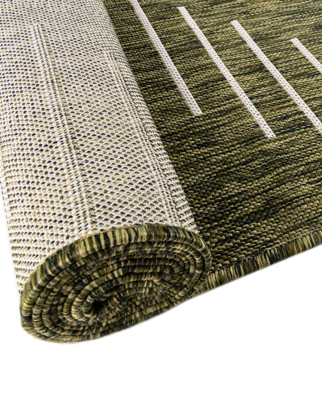 Green 13' 1 x 13' 1 Outdoor Modern Round Area Rug Weather Resistant for Patio, Deck, Terrace, Balcony, Porch 100% Polypropylene Modern Outside Carpet for Sale at Rug Engine