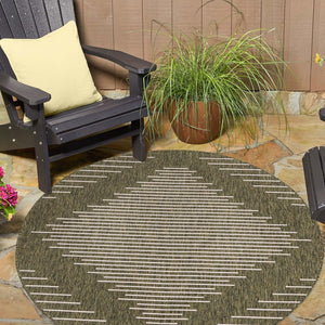 Green 3' 1 x 3' 1 Outdoor Modern Round Area Rug Weather Resistant for Patio, Deck, Terrace, Balcony, Porch 100% Polypropylene Modern Outside Carpet for Sale at Rug Engine