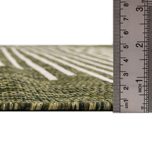 Green 2' x 6' 1 Outdoor Modern Runner Rug
