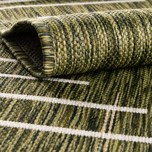 Green 2' x 6' 1 Outdoor Modern Runner Rug
