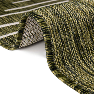 Green 2' x 6' 1 Outdoor Modern Runner Rug