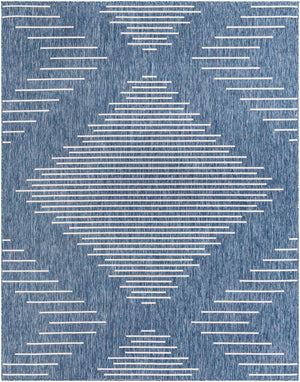 Blue 7' 10 x 10' Outdoor Modern Rectangle Area Rug Weather Resistant for Patio, Deck, Terrace, Balcony, Porch 100% Polypropylene Modern Outside Carpet for Sale at Rug Engine