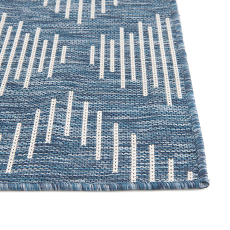 Blue 9' x 12' Outdoor Modern Rectangle Area Rug Weather Resistant for Patio, Deck, Terrace, Balcony, Porch 100% Polypropylene Modern Outside Carpet for Sale at Rug Engine