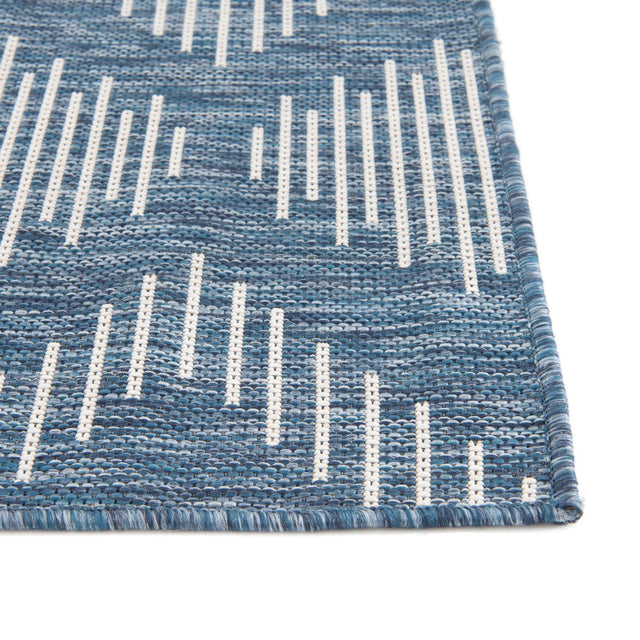 Blue 9' x 12' Outdoor Modern Rectangle Rug