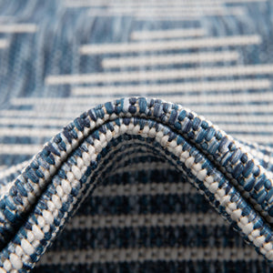 Blue 10' x 13' 1 Outdoor Modern Rectangle Area Rug Weather Resistant for Patio, Deck, Terrace, Balcony, Porch 100% Polypropylene Modern Outside Carpet for Sale at Rug Engine