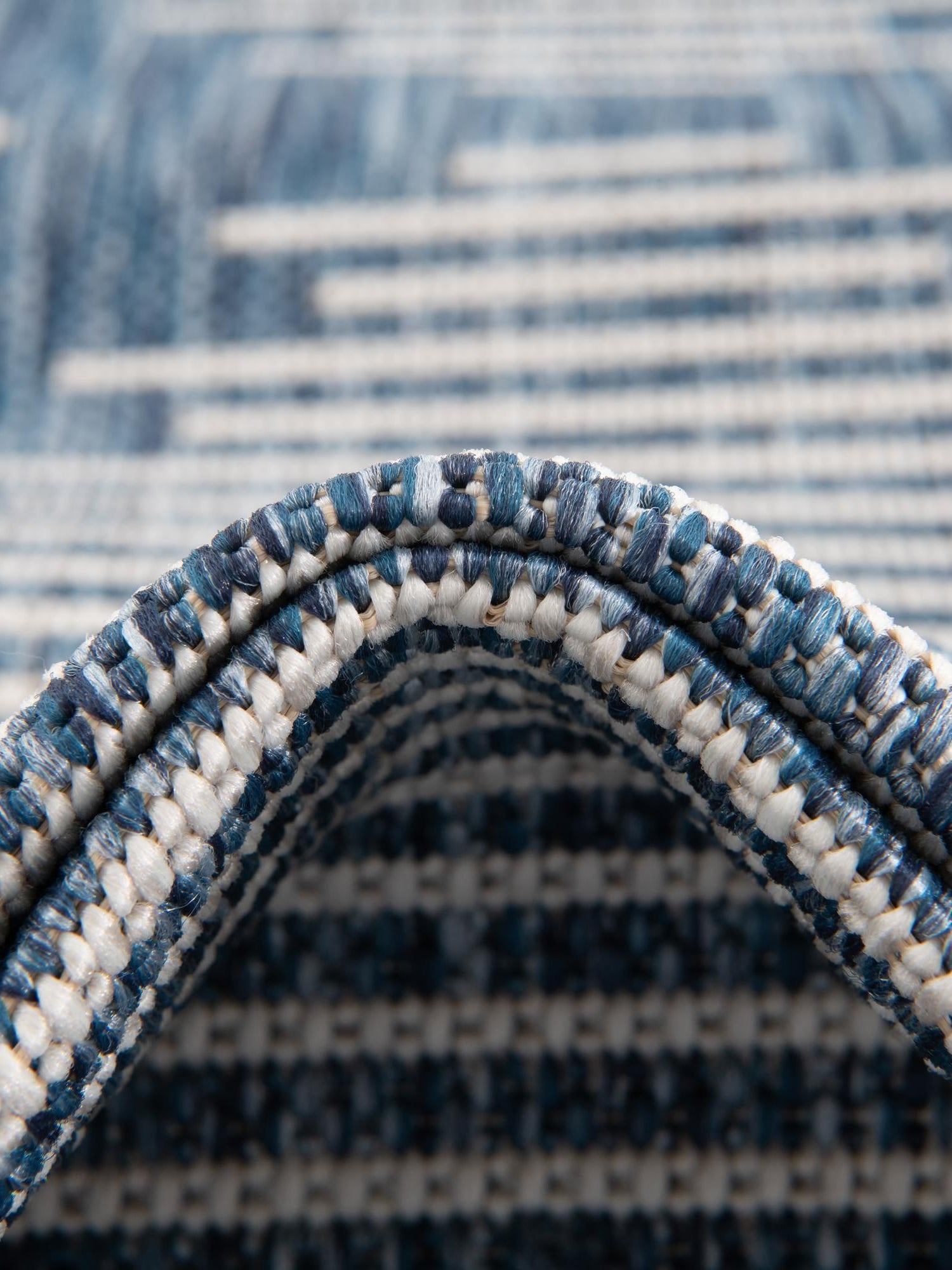 Blue 5' 3 x 5' 3 Outdoor Modern Square Area Rug Weather Resistant for Patio, Deck, Terrace, Balcony, Porch 100% Polypropylene Modern Outside Carpet for Sale at Rug Engine