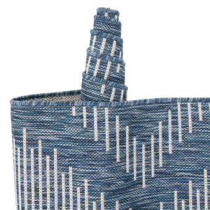 Blue 7' 1 x 7' 1 Outdoor Modern Square Rug