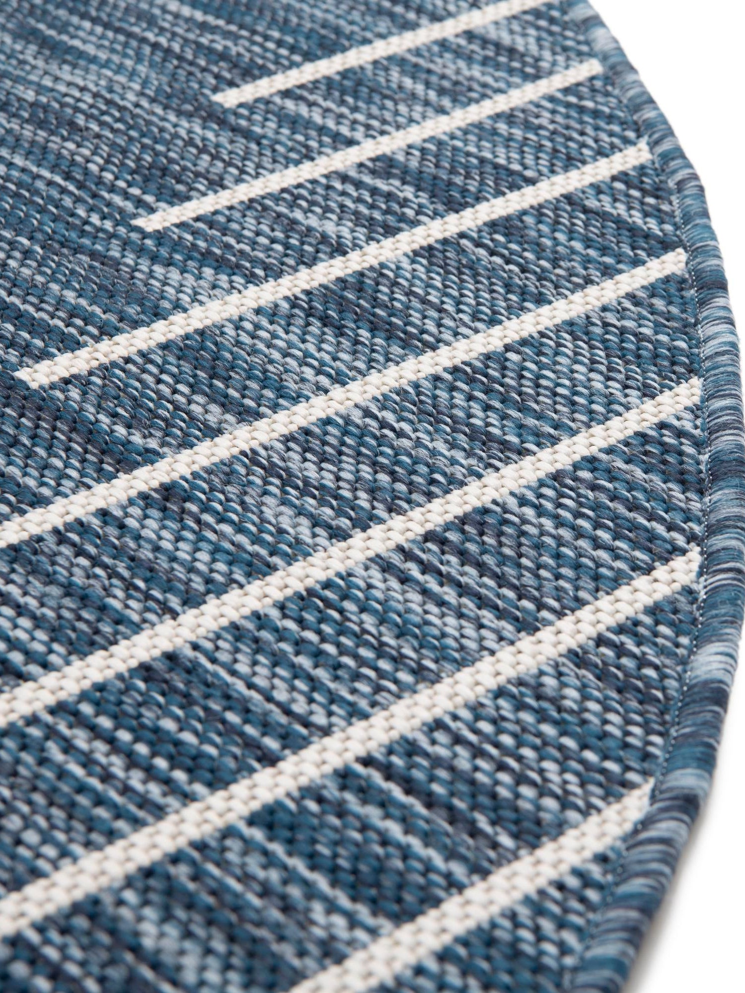 Blue 10' 8 x 10' 8 Outdoor Modern Round Area Rug Weather Resistant for Patio, Deck, Terrace, Balcony, Porch 100% Polypropylene Modern Outside Carpet for Sale at Rug Engine