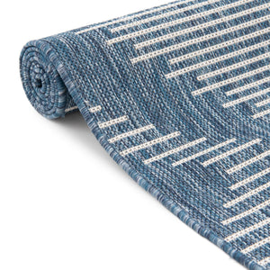 Blue 3' 1 x 3' 1 Outdoor Modern Round Area Rug Weather Resistant for Patio, Deck, Terrace, Balcony, Porch 100% Polypropylene Modern Outside Carpet for Sale at Rug Engine