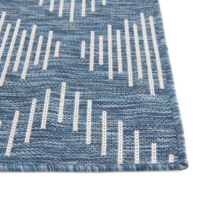 Blue 2' x 5' 3 Outdoor Modern Runner Area Rug Weather Resistant for Patio, Deck, Terrace, Balcony, Porch 100% Polypropylene Modern Outside Carpet for Sale at Rug Engine