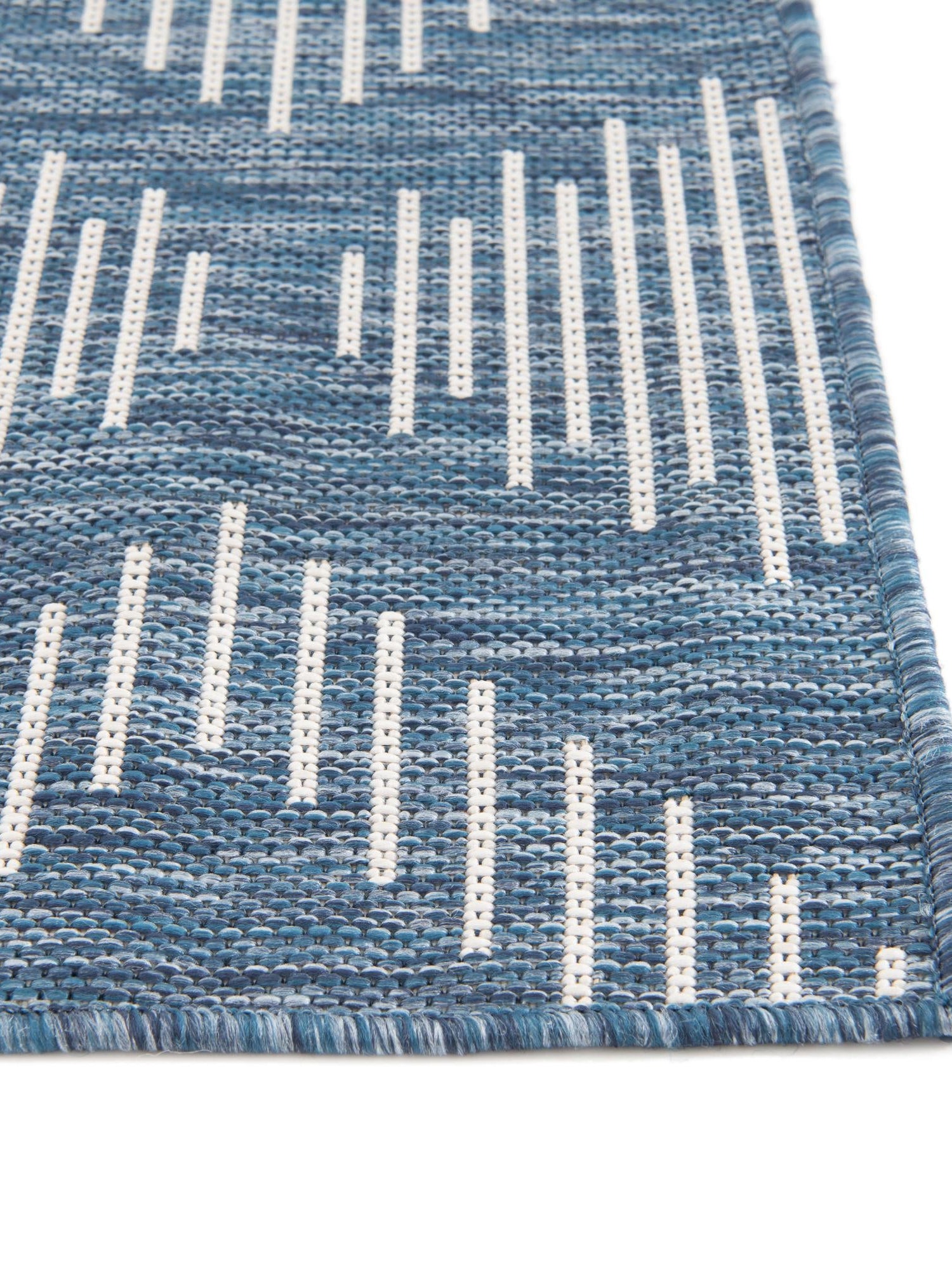 Blue 2' 7 x 12' Outdoor Modern Runner Area Rug Weather Resistant for Patio, Deck, Terrace, Balcony, Porch 100% Polypropylene Modern Outside Carpet for Sale at Rug Engine