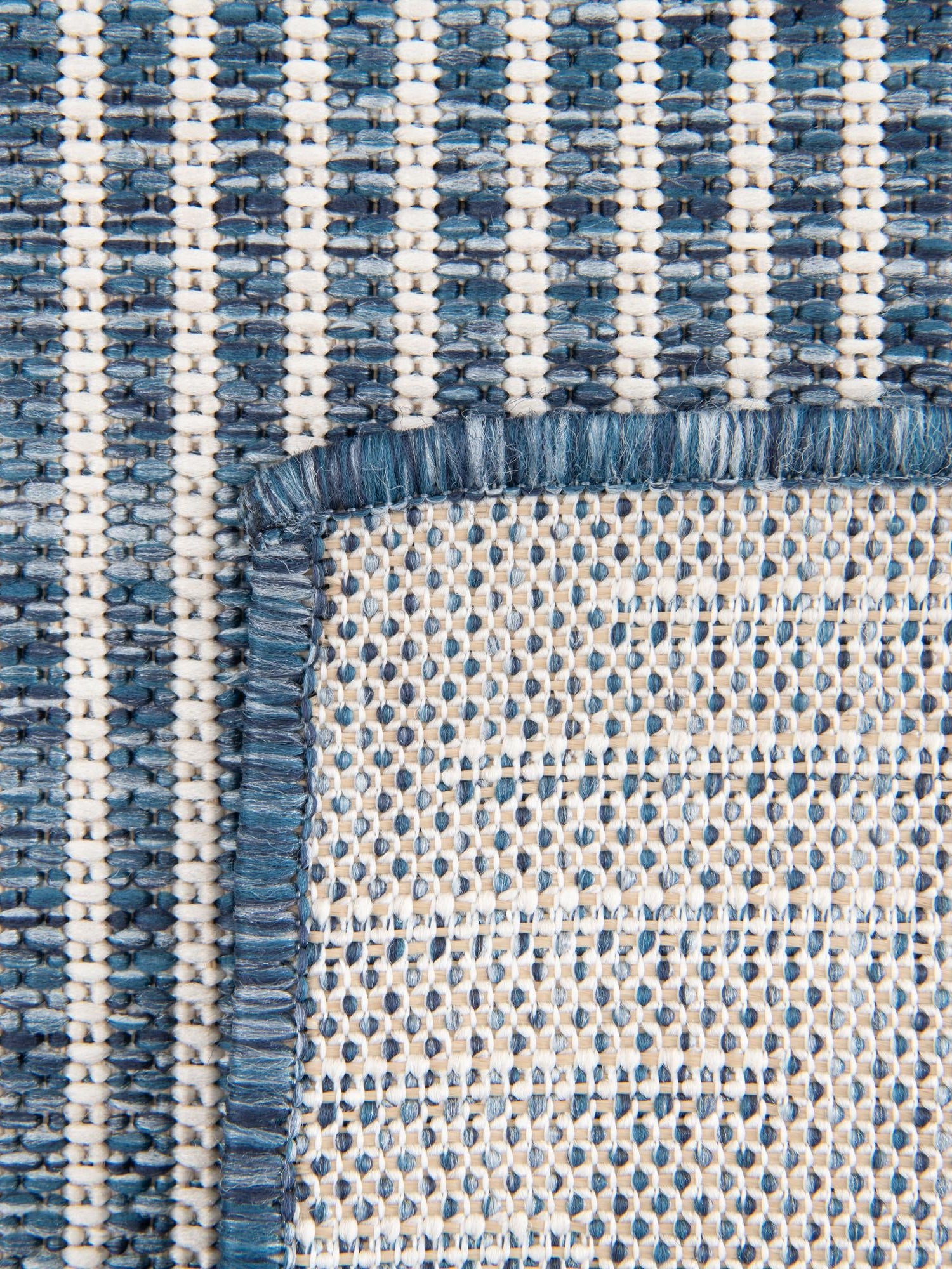 Blue 2' 7 x 12' Outdoor Modern Runner Area Rug Weather Resistant for Patio, Deck, Terrace, Balcony, Porch 100% Polypropylene Modern Outside Carpet for Sale at Rug Engine