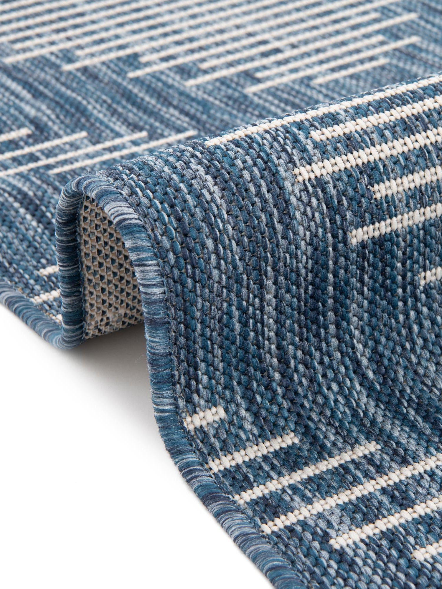 Blue 2' x 4' 1 Outdoor Modern Runner Area Rug Weather Resistant for Patio, Deck, Terrace, Balcony, Porch 100% Polypropylene Modern Outside Carpet for Sale at Rug Engine