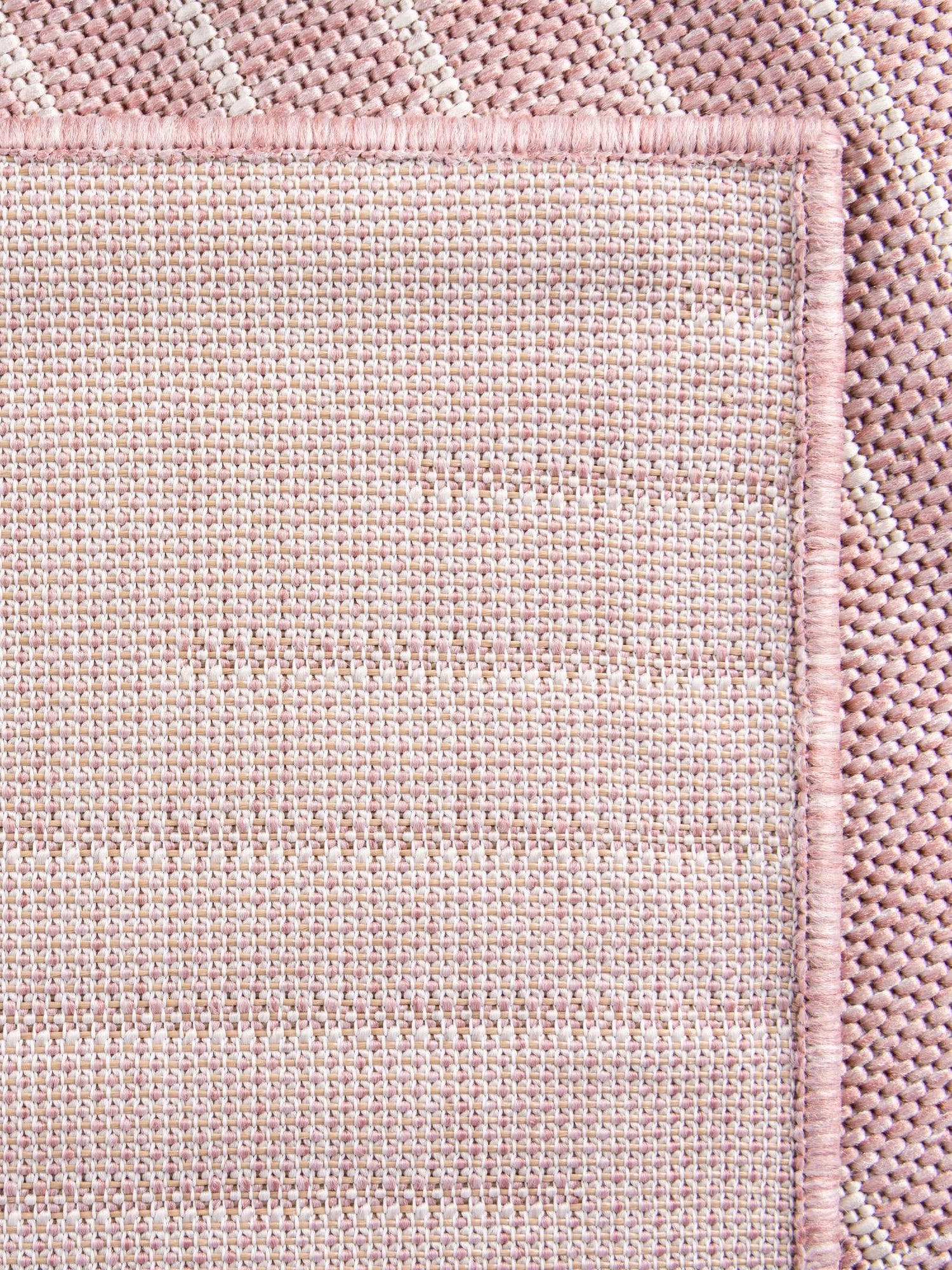 Pink 7' 1 x 10' Outdoor Modern Rectangle Area Rug Weather Resistant for Patio, Deck, Terrace, Balcony, Porch 100% Polypropylene Modern Outside Carpet for Sale at Rug Engine