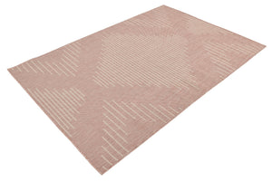 Pink 4' 1 x 6' 1 Outdoor Modern Rectangle Area Rug Weather Resistant for Patio, Deck, Terrace, Balcony, Porch 100% Polypropylene Modern Outside Carpet for Sale at Rug Engine