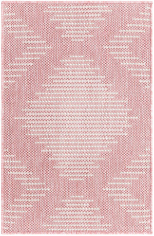 Pink 2' x 3' 1 Outdoor Modern Rectangle Area Rug Weather Resistant for Patio, Deck, Terrace, Balcony, Porch 100% Polypropylene Modern Outside Carpet for Sale at Rug Engine