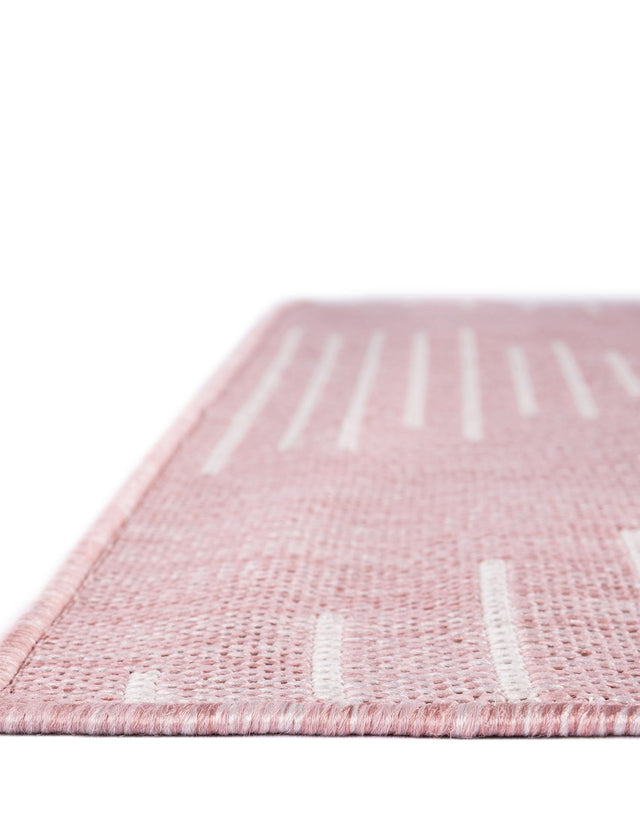Pink 13' 1 x 13' 1 Outdoor Modern Square Area Rug Weather Resistant for Patio, Deck, Terrace, Balcony, Porch 100% Polypropylene Modern Outside Carpet for Sale at Rug Engine