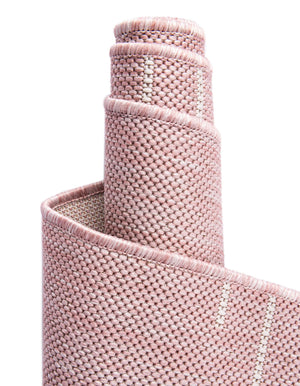 Pink 10' 8 x 10' 8 Outdoor Modern Square Area Rug Weather Resistant for Patio, Deck, Terrace, Balcony, Porch 100% Polypropylene Modern Outside Carpet for Sale at Rug Engine